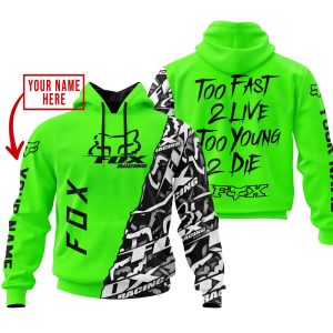 TOO FAST TO LIVE TOO YOUNG TO DIE – LIMITED EDITION – CUSTOM NAME – FOX RACING – GREEN