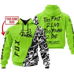 TOO FAST TO LIVE TOO YOUNG TO DIE – LIMITED EDITION – CUSTOM NAME – FOX RACING – GREEN 1
