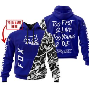 TOO FAST TO LIVE TOO YOUNG TO DIE – LIMITED EDITION – CUSTOM NAME – FOX RACING – NAVY
