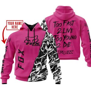 TOO FAST TO LIVE TOO YOUNG TO DIE – LIMITED EDITION – CUSTOM NAME – FOX RACING – PINK 1