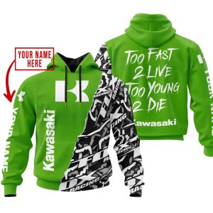 TOO FAST TO LIVE TOO YOUNG TO DIE – LIMITED EDITION – CUSTOM NAME – KAWASAKI – GREEN