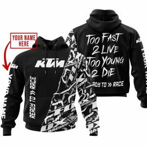 TOO FAST TO LIVE TOO YOUNG TO DIE – LIMITED EDITION – CUSTOM NAME – KTM – BLACK
