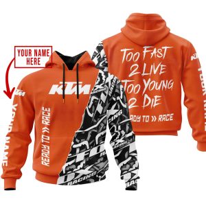 TOO FAST TO LIVE TOO YOUNG TO DIE – LIMITED EDITION – CUSTOM NAME – KTM – ORANGE