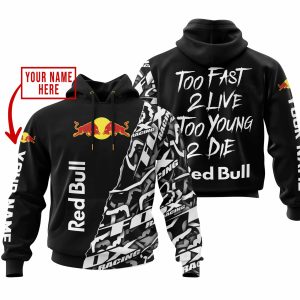 TOO FAST TO LIVE TOO YOUNG TO DIE – LIMITED EDITION – CUSTOM NAME – RED BULL – BLACK