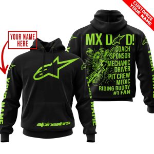 MX DAD – PERSONALISED GIFTS FOR CHILDREN & ADULTS – ALPINESTARS – GREEN 1