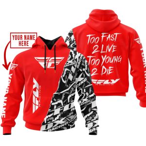 TOO FAST TO LIVE TOO YOUNG TO DIE – LIMITED EDITION – CUSTOM NAME – FLY RACING – RED