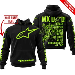 MX DAD – PERSONALISED GIFTS FOR CHILDREN & ADULTS – ALPINESTARS – NEON