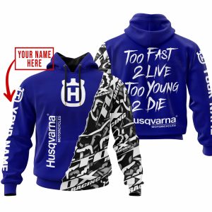 TOO FAST TO LIVE TOO YOUNG TO DIE – LIMITED EDITION – CUSTOM NAME – HUSQVARNA – NAVY