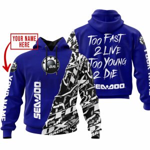 TOO FAST TO LIVE TOO YOUNG TO DIE – LIMITED EDITION – CUSTOM NAME – SEA DOO – NAVY