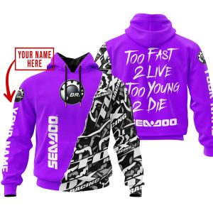TOO FAST TO LIVE TOO YOUNG TO DIE – LIMITED EDITION – CUSTOM NAME – SEA DOO – PURPLE