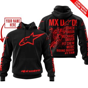MX DAD – PERSONALISED GIFTS FOR CHILDREN & ADULTS – ALPINESTARS – RED