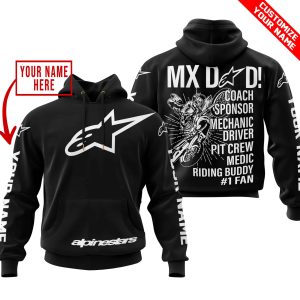 MX DAD – PERSONALISED GIFTS FOR CHILDREN & ADULTS – ALPINESTARS – WHITE