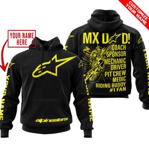 MX DAD – PERSONALISED GIFTS FOR CHILDREN & ADULTS – ALPINESTARS – YELLOW