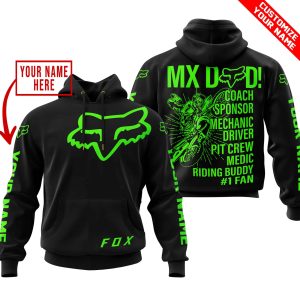 MX DAD – PERSONALISED GIFTS FOR CHILDREN & ADULTS – FOX RACING – GREEN BLACK