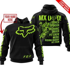 MX DAD – PERSONALISED GIFTS FOR CHILDREN & ADULTS – FOX RACING – NEON BLACK