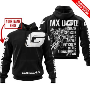 MX DAD – PERSONALISED GIFTS FOR CHILDREN & ADULTS – GAS GAS -BLACK WHITE