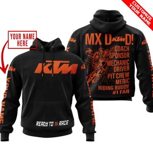 MX DAD – PERSONALISED GIFTS FOR CHILDREN & ADULTS – KTM – BLACK ORANGE