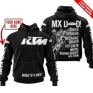 MX DAD – PERSONALISED GIFTS FOR CHILDREN & ADULTS – KTM – BLACK WHITE