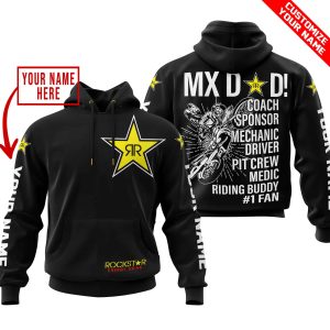 MX DAD – PERSONALISED GIFTS FOR CHILDREN & ADULTS – ROCKSTAR – BLACK WHITE