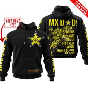 MX DAD – PERSONALISED GIFTS FOR CHILDREN & ADULTS – ROCKSTAR – BLACK YELLOW