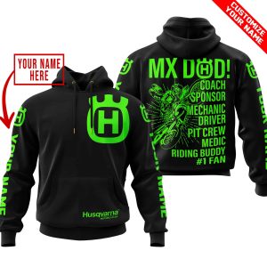 MX DAD – PERSONALISED GIFTS FOR CHILDREN & ADULTS – HUSQVARNA – BLACK GREEN