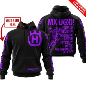 MX DAD – PERSONALISED GIFTS FOR CHILDREN & ADULTS – HUSQVARNA – BLACK PURPLE
