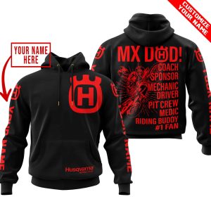 MX DAD – PERSONALISED GIFTS FOR CHILDREN & ADULTS – HUSQVARNA – BLACK RED