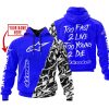 TOO FAST TO LIVE TOO YOUNG TO DIE – LIMITED EDITION – CUSTOM NAME – ALPINESTARS – BLUE