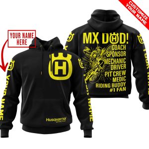 MX DAD – PERSONALISED GIFTS FOR CHILDREN & ADULTS – HUSQVARNA – BLACK YELLOW