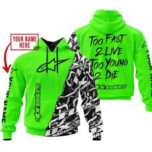 TOO FAST TO LIVE TOO YOUNG TO DIE – LIMITED EDITION – CUSTOM NAME – ALPINESTARS – GREEN