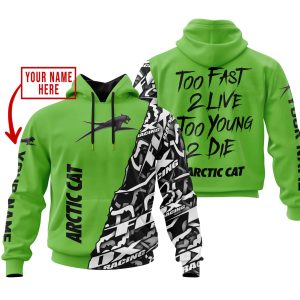 Custom name BraapGirls TOO FAST TO LIVE TOO YOUNG TO DIE – LIMITED EDITION – CUSTOM NAME – ARCTIC CAT – GREEN Arctic Cat for motocross girls and dirt bike ri