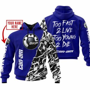 TOO FAST TO LIVE TOO YOUNG TO DIE – LIMITED EDITION – CUSTOM NAME – CAN AM – NAVY