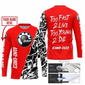 Custom name BraapGirls TOO FAST TO LIVE TOO YOUNG TO DIE – LIMITED EDITION – CUSTOM NAME – CAN AM – RED Brands for motocross girls and dirt bike riders - Bra...