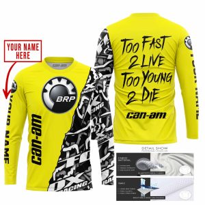 Custom name BraapGirls TOO FAST TO LIVE TOO YOUNG TO DIE – LIMITED EDITION – CUSTOM NAME – CAN AM – YELLOW Brands for motocross girls and dirt bike riders - ...