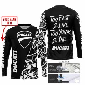 Custom name BraapGirls TOO FAST TO LIVE TOO YOUNG TO DIE – LIMITED EDITION – CUSTOM NAME – DUCATI – BLACK Brands for motocross girls and dirt bike riders - B...