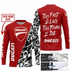 Custom name BraapGirls TOO FAST TO LIVE TOO YOUNG TO DIE – LIMITED EDITION – CUSTOM NAME – DUCATI – RED Brands for motocross girls and dirt bike riders - Bra...