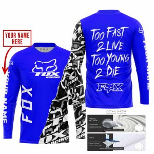 Custom name BraapGirls TOO FAST TO LIVE TOO YOUNG TO DIE – LIMITED EDITION – CUSTOM NAME – FOX RACING – BLUE Brands for motocross girls and dirt bike riders ...