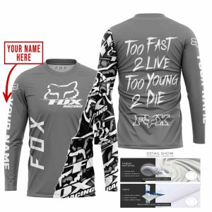 Custom name BraapGirls TOO FAST TO LIVE TOO YOUNG TO DIE – LIMITED EDITION – CUSTOM NAME – FOX RACING – GREY Brands for motocross girls and dirt bike riders ...