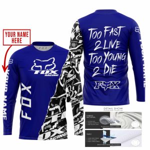 Custom name BraapGirls TOO FAST TO LIVE TOO YOUNG TO DIE – LIMITED EDITION – CUSTOM NAME – FOX RACING – NAVY Brands for motocross girls and dirt bike riders ...