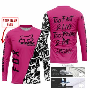 Custom name BraapGirls TOO FAST TO LIVE TOO YOUNG TO DIE – LIMITED EDITION – CUSTOM NAME – FOX RACING – PINK 1 Brands for motocross girls and dirt bike rider...