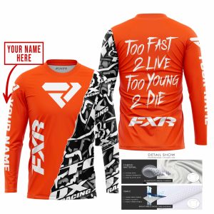 Custom name BraapGirls TOO FAST TO LIVE TOO YOUNG TO DIE – LIMITED EDITION – CUSTOM NAME – FXR – ORANGE Brands for motocross girls and dirt bike riders - Bra...