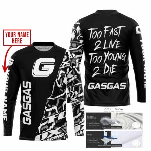Custom name BraapGirls TOO FAST TO LIVE TOO YOUNG TO DIE – LIMITED EDITION – CUSTOM NAME – GAS GAS – BLACK Brands for motocross girls and dirt bike riders - ...