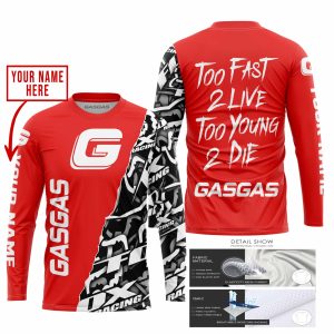 Custom name BraapGirls TOO FAST TO LIVE TOO YOUNG TO DIE – LIMITED EDITION – CUSTOM NAME – GAS GAS – RED Brands for motocross girls and dirt bike riders - Br...