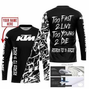 Custom name BraapGirls TOO FAST TO LIVE TOO YOUNG TO DIE – LIMITED EDITION – CUSTOM NAME – KTM – BLACK Brands for motocross girls and dirt bike riders - Bran...