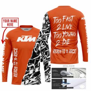 Custom name BraapGirls TOO FAST TO LIVE TOO YOUNG TO DIE – LIMITED EDITION – CUSTOM NAME – KTM – ORANGE Brands for motocross girls and dirt bike riders - Bra...