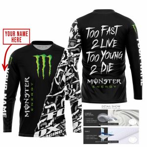 Custom name BraapGirls TOO FAST TO LIVE TOO YOUNG TO DIE – LIMITED EDITION – CUSTOM NAME – MONSTER – BLACK Brands for motocross girls and dirt bike riders - ...