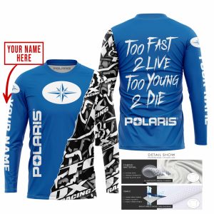 Custom name BraapGirls TOO FAST TO LIVE TOO YOUNG TO DIE – LIMITED EDITION – CUSTOM NAME – POLARIS – BLUE Brands for motocross girls and dirt bike riders - B...