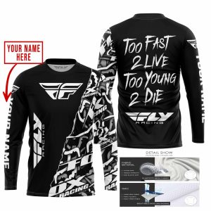 Custom name BraapGirls TOO FAST TO LIVE TOO YOUNG TO DIE – LIMITED EDITION – CUSTOM NAME – FLY RACING – BLACK Brands for motocross girls and dirt bike riders...