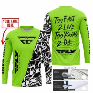 Custom name BraapGirls TOO FAST TO LIVE TOO YOUNG TO DIE – LIMITED EDITION – CUSTOM NAME – FLY RACING – GREEN 1 Brands for motocross girls and dirt bike ride...