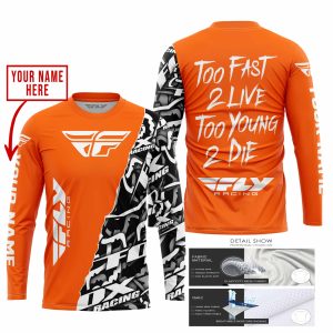 Custom name BraapGirls TOO FAST TO LIVE TOO YOUNG TO DIE – LIMITED EDITION – CUSTOM NAME – FLY RACING – ORANGE Brands for motocross girls and dirt bike rider...